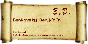Benkovsky Demjén névjegykártya